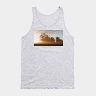 Misty meadow landscape sunrise Tank Top